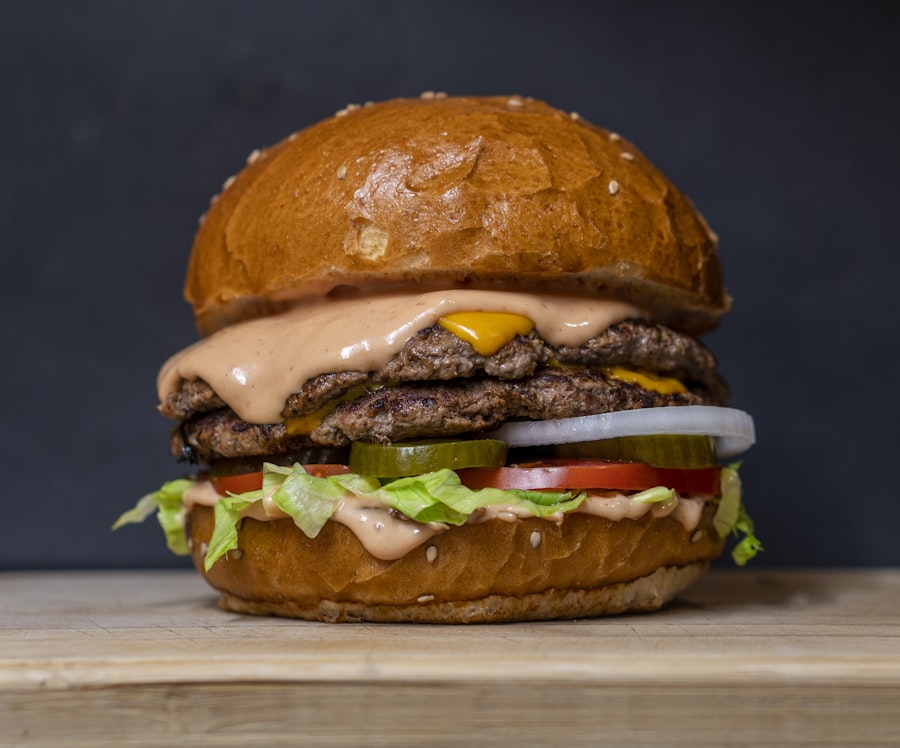 Smash burger with melted cheese